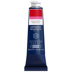 Tube 40 ml de peinture à l'huile Lefranc Bourgeois - Rouge primaire n°437 - Fine - Semi-opaque
