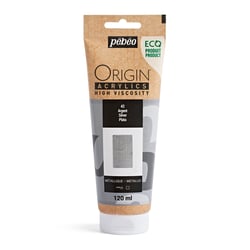 Tube 120 ml peinture acrylique Pébéo Origin Acrylics - Argent