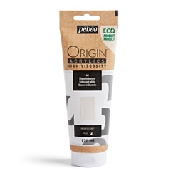 Tube 120 ml peinture acrylique Pébéo Origin Acrylics - Blanc irisdescent