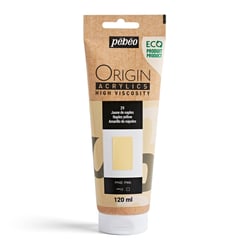 Tube 120 ml peinture acrylique Pébéo Origin Acrylics - Jaune de Naples