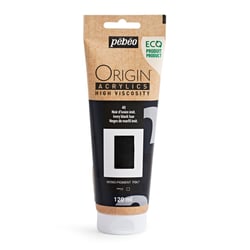 Tube 120 ml peinture acrylique Pébéo Origin Acrylics - Noir d'ivoire imitation