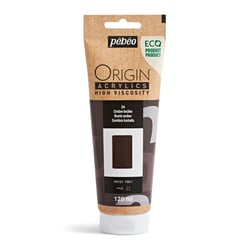 Tube 120 ml peinture acrylique Pébéo Origin Acrylics - Ombre brûlée