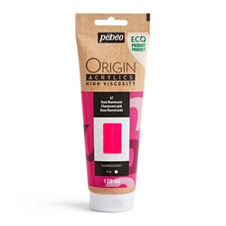 Tube 120 ml peinture acrylique Pébéo Origin Acrylics - Rose fluorescent
