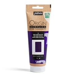 Tube 120 ml peinture acrylique Pébéo Origin Acrylics - Violet cobalt foncé imitation