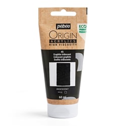 Tube 60 ml de peinture acrylique Pébéo - Origin Acrylics - Graphite iridescent