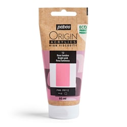 Tube 60 ml de peinture acrylique Pébéo - Origin Acrylics - Rose lumière