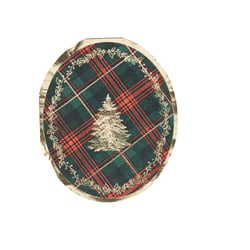 Lot de 16 serviettes Scottish Christmas - Papier - Tartan rouge, vert anglais et or - 27 x 32 cm