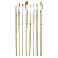 Lot de 8 pinceaux acrylique et huile Pébéo - Soie beau-blanc