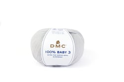 Pelote de laine à tricoter 100% laine mérinos - DMC - 100% Baby 3 - Gris 121