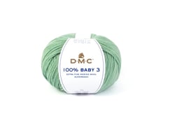Pelote de laine à tricoter 100% laine mérinos - DMC - 100% Baby 3 - Vert 082