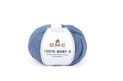 Pelote de laine à tricoter 100% laine mérinos - DMC - 100% Baby 3 - Bleu 072