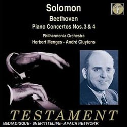 SOLOMON / BEETHOVEN : CONCERTOS POUR PIA NO N 3, OP. 37 & N 4, OP. 58