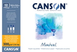 CANSON Montval - Bloc-notes collé sur les 4 côtés - 155 x 105 mm - 12 feuilles