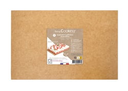 Lot de 5 supports à gâteaux réversibles ScrapCooking® -  Blanc et kraft - 30 x 20 cm