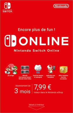 Subscription 3 mois - Nintendo Switch
