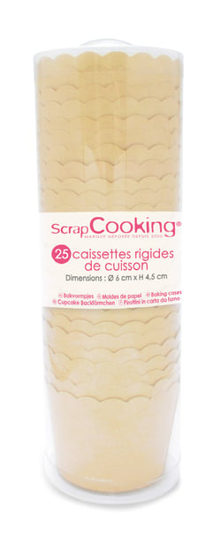 Lot de 25 caissettes rigides de cuisson ScrapCooking® - Kraft - ⌀ 6 x 4,5 cm