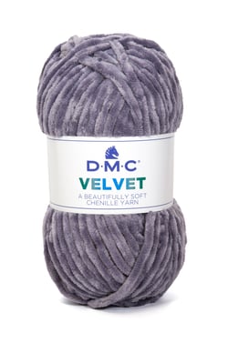 Pelote de fil à tricoter 100 % polyester - DMC - Velvet - Grey 009