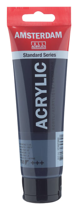 Tube 120 ml de peinture acrylique Amsterdam Standard Series - Gris de Payne 708 - Semi-transparent