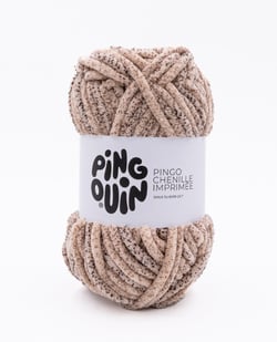 Pelote de fil à tricoter 100 % polyester - Phildar - Pingo Chenille - Imprimé Fauve