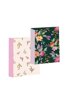 Lot de 2 carnets - 9 x 14 cm - Flocons de Fleurs -64 pages lignées - Blue Art