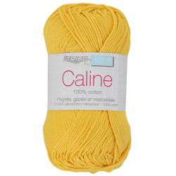 Pelote de fil à tricoter 100% coton - Trimits - Câline - Jaune