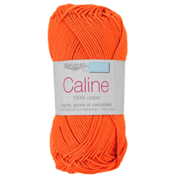 Pelote de fil à tricoter 100% coton - Trimits - Câline - Orange
