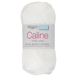 Pelote de fil à tricoter 100% coton - Trimits - Câline - Blanc