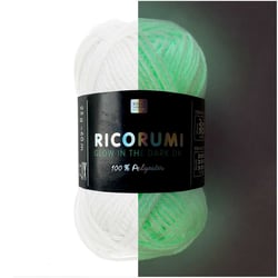 Pelote de fil à crocheter 100% coton - Ricorumi - Glow In The Dark - Blanc