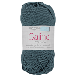 Pelote de fil à tricoter 100% coton - Trimits - Câline - Bleu gris