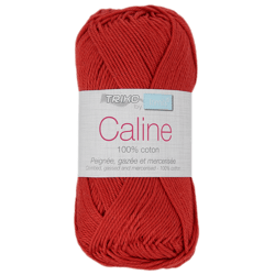 Pelote de fil à tricoter 100% coton - Trimits - Câline - Rouge