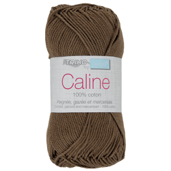 Pelote de fil à tricoter 100% coton - Trimits - Câline - Marron