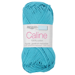Pelote de fil à tricoter 100% coton - Trimits - Câline - Bleu