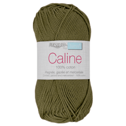 Pelote de fil à tricoter 100% coton - Trimits - Câline - Kaki