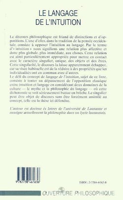 Le langage de l'intuition - pour une épistemologie du singulier