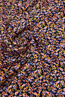 Tissu viscose crinkle - 300 x 125 cm - Imprimé fleurs