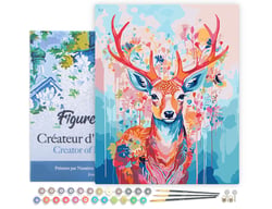 Peinture au numéro Figured'Art - Cerf coloré en fleurs - 40 x 50 cm