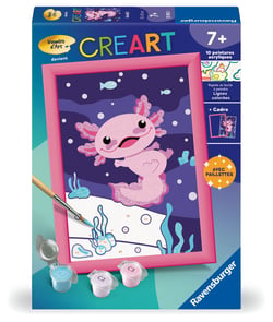 Peinture au numéro Ravensburger - CreArt  - Petit Axolotl - 14 x 19 cm