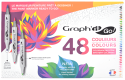 Lot de 48 marqueurs acryliques double pointe - Graph’it Go  - Couleurs assorties