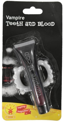 Tube De Faux Sang Et Dentier De Vampire