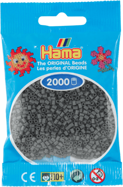 Sachet de perles Hama - 2,5 mm - Gris foncé - 2000 perles