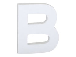 Lettre B majuscule - carton blanc - 12 cm