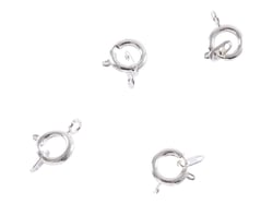 4 fermoirs à ressort de 9 mm - Argent - Créalia