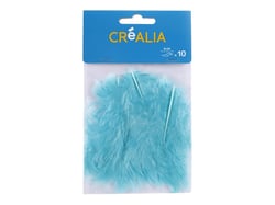 10 plumes de 8 cm - Bleu Turquoise - Créalia