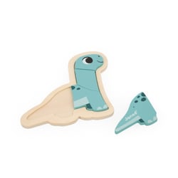 Gamme Dino - 4 Puzzles Evolutifs Dino - 4 Puzzles en Bois de 2-3-4-5 Pièces avec Socle en Bois - Développe la Motricité Fine