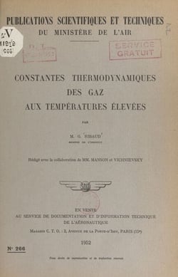 Constantes thermodynamiques des gaz aux températures élevées