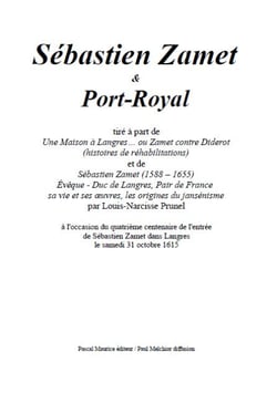 Sébastien Zamet et Port-Royal - tiré à part