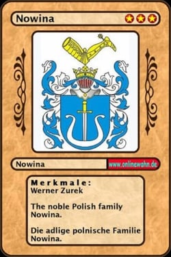 The noble Polish family Nowina. Die adlige polnische Familie Nowina.