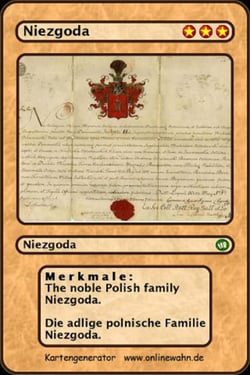 The noble Polish family Niezgoda. Die adlige polnische Familie Niezgoda.