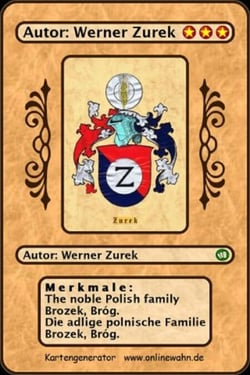 The noble Polish family Brozek, Bróg. Die adlige polnische Familie Brozek, Bróg.
