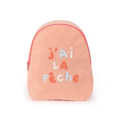 Sac à dos maternelle enfant Cultura - Velours Pêche - 1 compartiment
